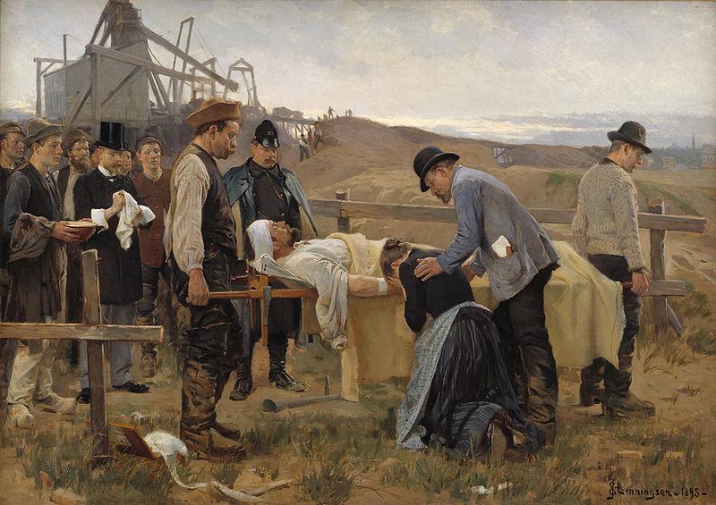 Erik Henningsen A wounded worker), oil painting picture